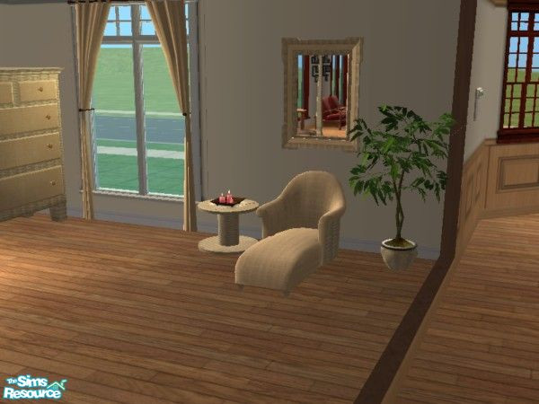 Sims 2 — Wicker Back Chaiselounge I by toriamos — Chaiselounge has a wicker back and dark cream