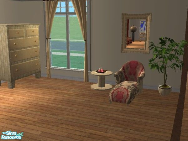 Sims 2 — Wicker Back Chaiselounge by toriamos — Chaiselouge has a wicker back and matches the Dark Pink Wildflower