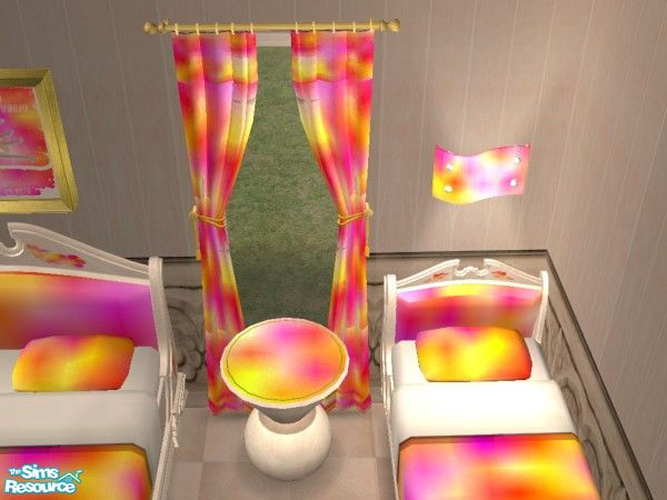 Sims 2 — Romance Set - Curtains by LaLunaRossa72 — Long curtains matching the romance set decoration