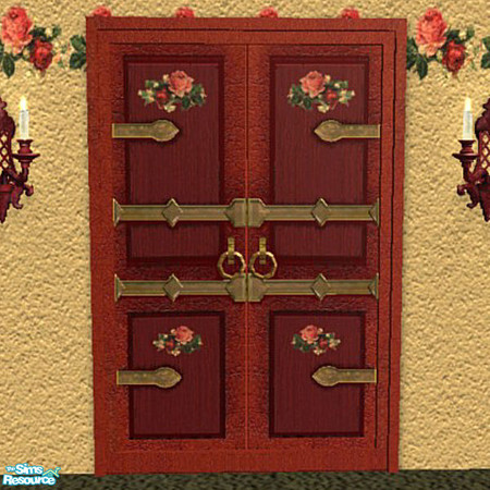 Sims 2 — romantic rose double door by Cori27 — part of the romantic rose bathroom set