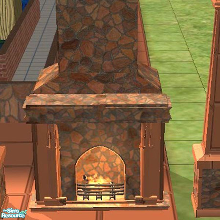 Sims 2 — Flagstone Fireplace by buntah — This is the fireplace for my Outdoor Pool & Barbecue set. 