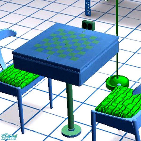 Sims 2 — Blue & Green Chess Table by buntah — This is part of my Fun Fun Fun Game Room set.