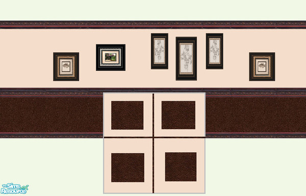 Sims 2 — Peach Walls &Floor Set by oldmember_silver_sim — A beautiful interior wall covering with 3 different wall