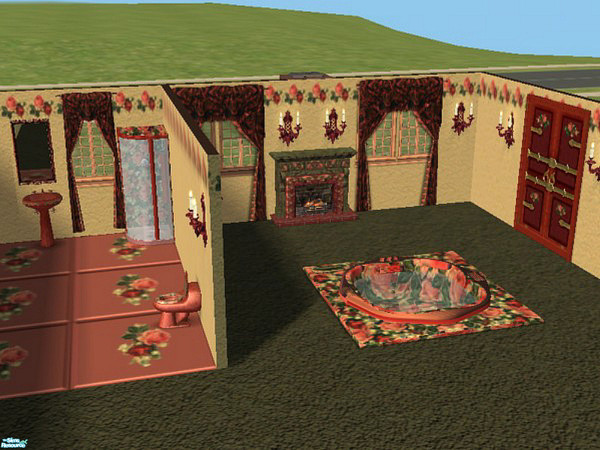 Sims 2 — Romantic rose bathroom collection by Cori27 — A romantic rose bathroom for your romance sims!
