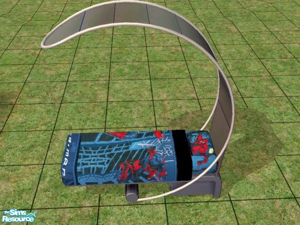 Sims 2 — Black Bedframe Single Bed by jeyca — Part of the Spiderman Bedroom Set for boys/teens.