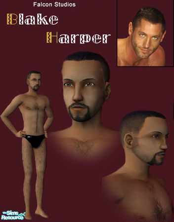 Sims 2 — Blake Harper by tarzanboii03 — Black Harper from Falcon Studios. This is my 2nd Falcon Sim, also see my Matthew