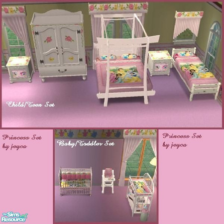 Sims 2 — Princess Set by jeyca — Now your little girl can grow up with Disney Princesses! Set includes: double and single
