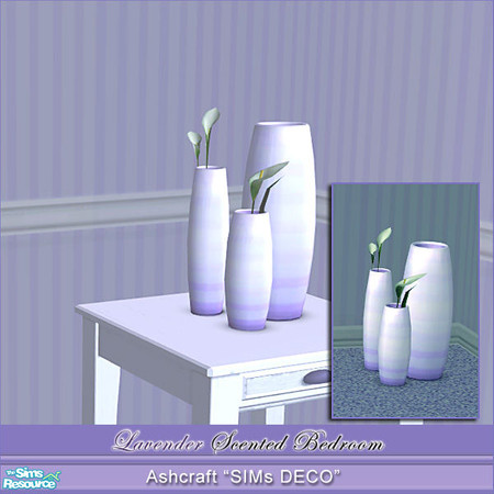 Sims 2 — Lavender Scented Vases by Cashcraft — Decorative vases for the Lavender Scented Bedroom Set.