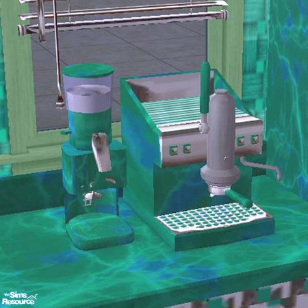 Sims 2 — Chrome & green espresso machine by buntah — This is the espresso machine for my Modern Green Kitchen set.