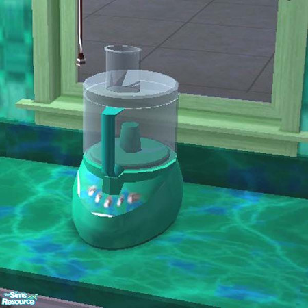 Sims 2 — Chrome & green food processor by buntah — This is the food processor for my Modern Green Kitchen set.