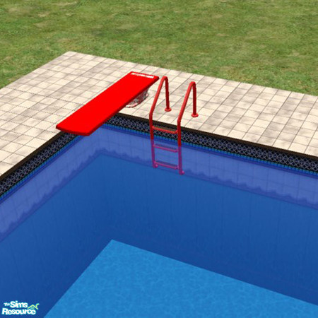 Sims 2 — Red Diving Board by Irish Pride — Irish Pride Interior Designs presents the red diving board. *Updated for