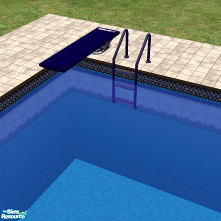 Sims 2 — Dark Blue Marble Base by Irish Pride — Irish Pride Interior Designs presents the dark blue marble diving board