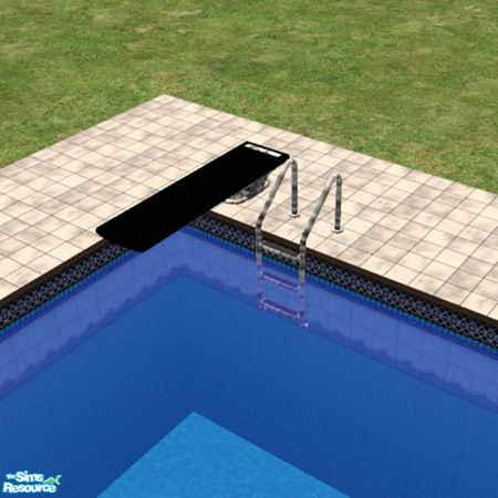 Sims 2 — Black Marble Base by Irish Pride — Irish Pride Interior Designs presents the black marble diving board base.