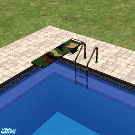 Sims 2 — Camo Diving Board by Irish Pride — Irish Pride Interior Designs presents the camo diving board. *Updated for