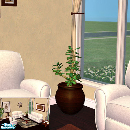 Sims 2 — Albatros Collection Livingroom Plant by cemre — Dark brown, brown and white colored set includes, Sofas,