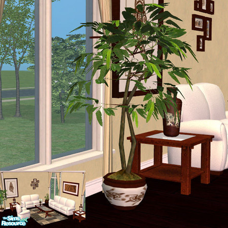 Sims 2 — Albatros Collection Livingroom Tree by cemre — Dark brown, brown and white colored set includes, Sofas,