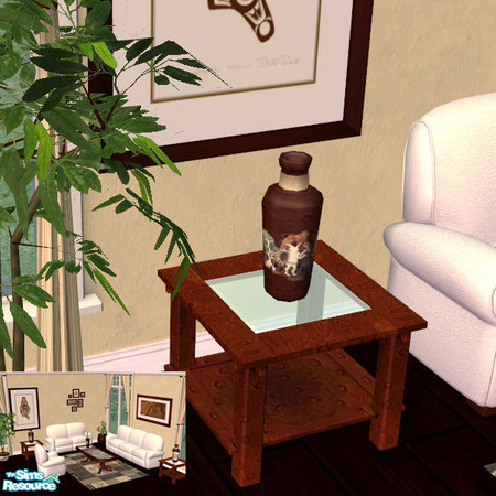 Sims 2 — Albatros Collection Livingroom Vase 2 by cemre — Dark brown, brown and white colored set includes, Sofas,