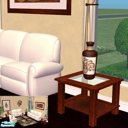 Sims 2 — Albatros Collection Livingroom End Table by cemre — Dark brown, brown and white colored set includes, Sofas,