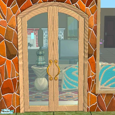 Sims 2 — Double glass pine door by buntah — This is part of my I Feel Pine set.