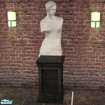 Sims 2 — Black Glass Statue Base by paulajedi — Transparent black statue base.