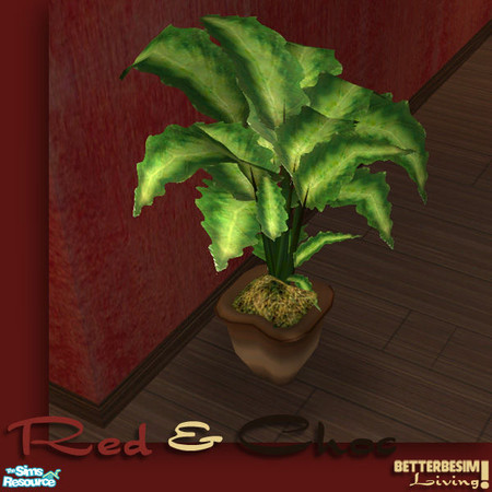 Sims 2 — Red & Choc Livingroom set, Plant by BetterbeSim — A new plant species in a brown terracotta pot. Created by