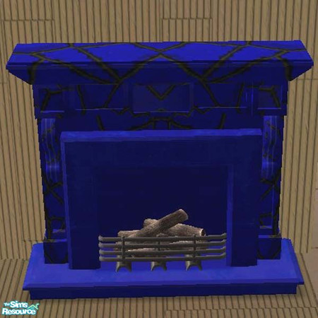 Sims 2 — Blue stone fireplace by buntah — This is one of the fireplaces in my Fire Away set.
