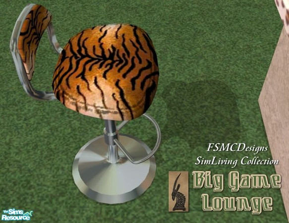 Sims 2 — FSMCDESIGNS BGL Tiger Stool by FSMCDESIGNS — Part of my Big Game Lounge Collection. Enjoy, Michael