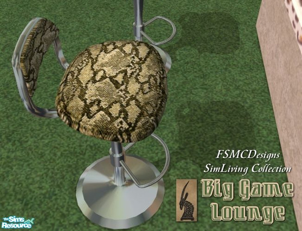Sims 2 — FSMCDESIGNS BGL Python Stool by FSMCDESIGNS — Part of my Big Game Lounge Collection. Enjoy, Michael