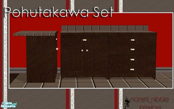 Sims 2 — FA Comp - Pohutakawa Kitchen - counters by TSR Archive — 3 Counters - Part of the Pohutakawa Set
