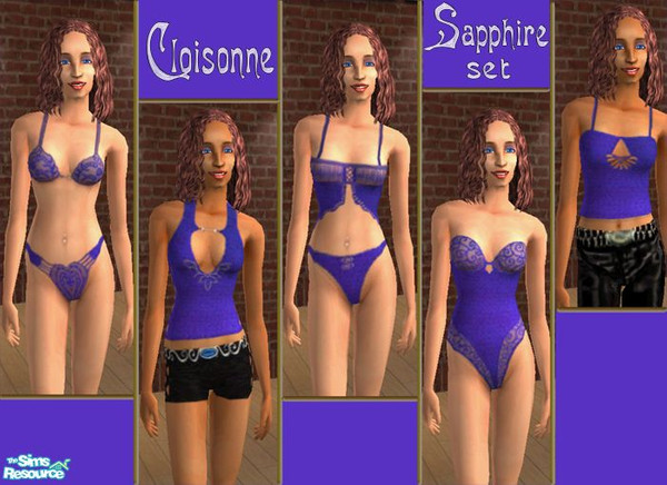 Sims 2 — Sapphire set by Cloisonne — A range of sapphire clothing.