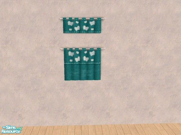 Sims 2 — Green Butterfly curtains by Bitzybus — Green curtains decorated with butterflies to match the set. Walls and