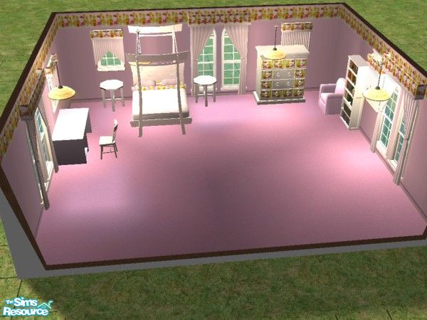 Sims 2 — "Hello Kitty" Kitty & Friends Bedroom by by jeyca — Lavender and pink tones make up this beautiful