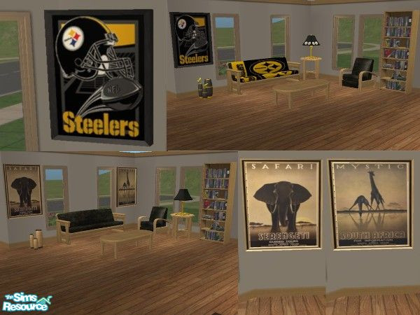 Sims 2 — "Here We Go Steelers" and More TV Room S by toriamos — Great Room for your sims to watch the playoffs