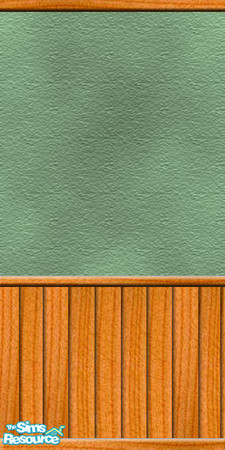 Sims 2 — Sage Wall 2 by Simaddict99 — Sage stucco wall with honey oak trim and wainscoting.