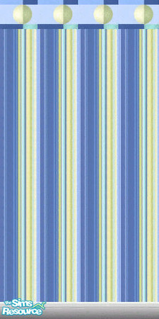 Sims 2 — Porcelain Silo Wall 7 by TSR Archive — Stripes with art border for the Porcelain Silo bedroom