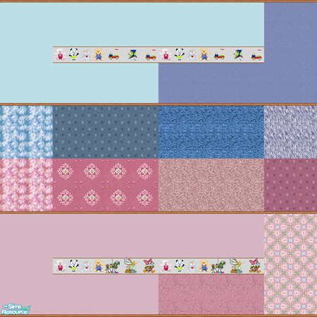 Sims 2 — tpjrKidsCollectionSet by tpjrdog — Matching paint wallpaper and floors for kids rooms