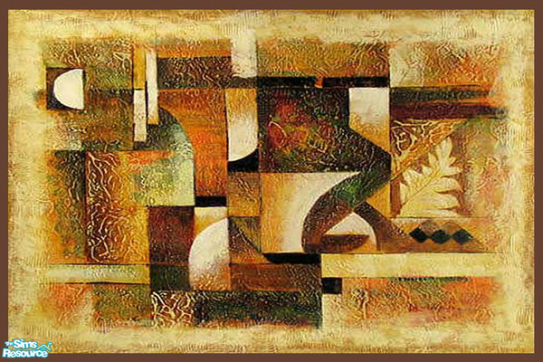 Sims 2 — Abstract Rug by TSR Archive — a beautiful abstract rug compiled of 6 pieces. Note: my Sage wall set features a