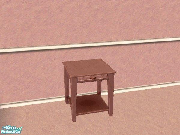 Sims 2 — Pink table end by Bitzybus — Dark pink end table to match the set.