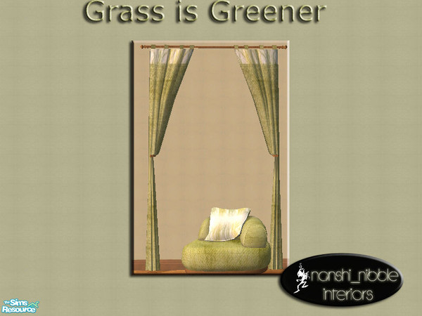 Sims 2 — Grass is Greener curtains by TSR Archive — Curtains from the grass is greener set