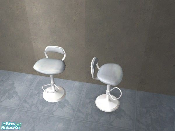 Sims 2 — Barstool - metal by Bitzybus — Shiny white/blue metal for the barstool. 