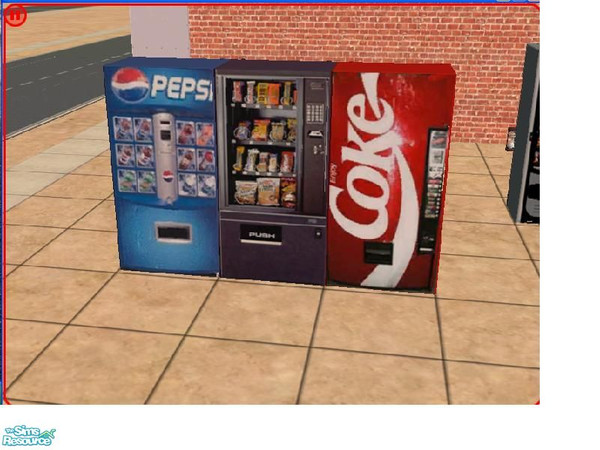 Sims 2 — Vending Machine Collection by PhantasyGurl — I made a set of (3) three vending machines. The frige is my base,