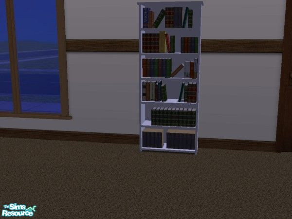 Sims 2 — Bright White Bookcase by jeyca — Bright white bookcase, recolored to match my Fairy Kitty Baby/Toddler set.