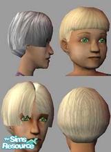 Sims 2 — Blonde Blunt Cut by buntah — Short and straight, blunt cut. Same for adult, teen, and child. Silver for gramma
