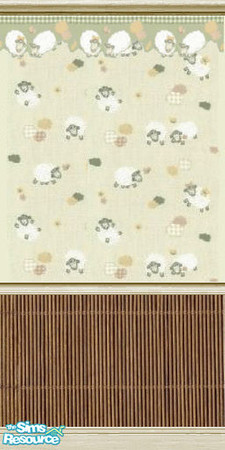 Sims 2 — Cables bamboo with counting sheep wall by cablebabee — Bamboo and counting sheep wall for babies room