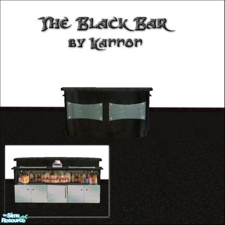 Sims 2 — Black Bar (Bottom) by Kannon — A classy and sleak black bar.