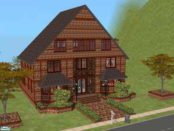 Sims 2 — Brown Brick Set by TSR Archive — A set of six walls and three floors for the exterior of your Sim houses.
