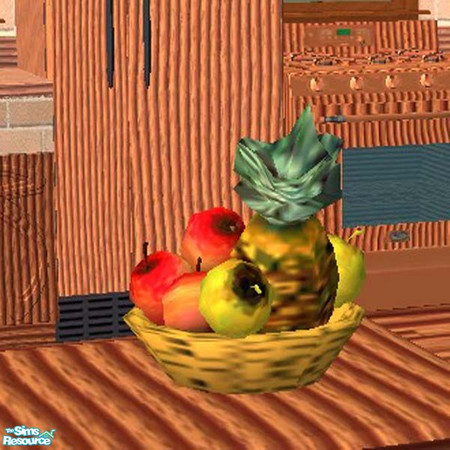 Sims 2 — Fruit basket by buntah — I changed the fruit bowl to a basket and brightened up the fruit. Part of my Country