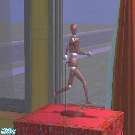 Sims 2 — Red glass running man by buntah — This is the statue for my Cozy and Warm set. It's glass, so it's slightly
