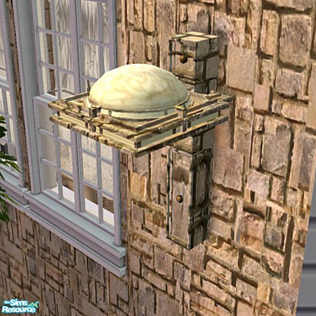 Sims 2 — stone/brick wall light by Cori27 — a wall light the go with the stone/brick set