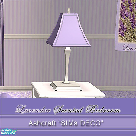 Sims 2 — Lavender Scented Lampshade by Cashcraft — Night or day this lavender lampshade will add charm to any lamp base.